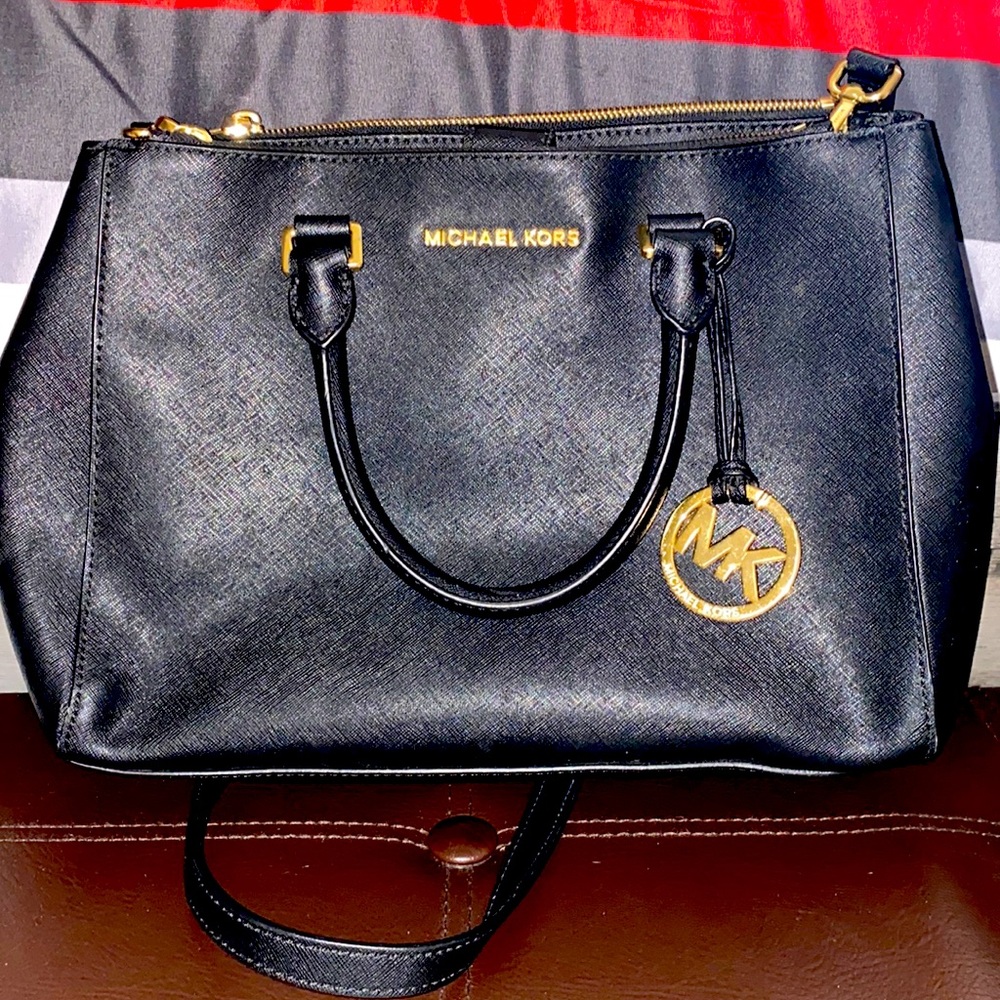 Michael Kors large black crossbody bag